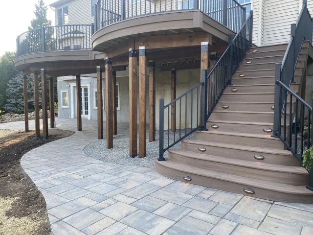 photo of an elevated deck with patio - Patio builders and contractor tri-state area pennsylvania